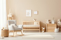 Nursery room furniture crib. 