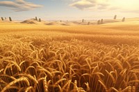 Field wheat agriculture landscape. AI generated Image by rawpixel.
