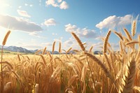 Field wheat agriculture landscape. AI generated Image by rawpixel.