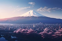 Mountain sky architecture landscape. 