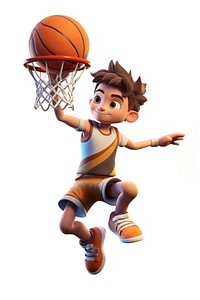 Basketball cartoon sports white background. 