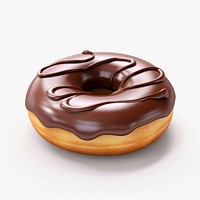 Donut chocolate food white background. 