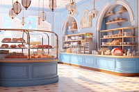 Bakery shop architecture chandelier. 