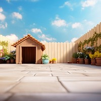 Outdoors backyard house plant. 