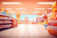 Supermarket architecture consumerism variation. AI generated Image by rawpixel.