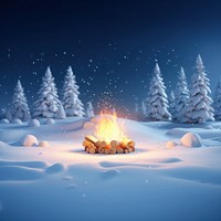 Fire snow outdoors winter. AI generated Image by rawpixel.
