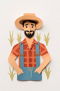 Portrait smiling farmer art. 