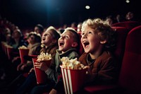 Popcorn adult movie laugh. 
