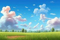 Cloud sky landscape grassland. 