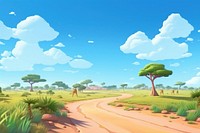 Sky landscape grassland outdoors. AI generated Image by rawpixel.