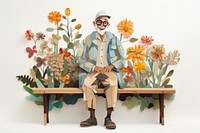 Sitting flower art painting. AI generated Image by rawpixel.