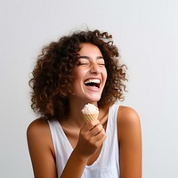 Laughing eating adult women. AI generated Image by rawpixel.