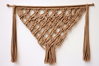Brown macrame art white background creativity. AI generated Image by rawpixel.