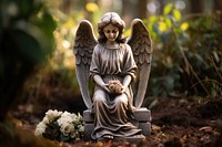 Tombstone outdoors statue angel. 