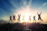 Jumping sky sunlight outdoors. 