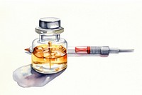 Injection medicine bottle white background.