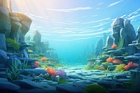 Underwater outdoors nature ocean. AI generated Image by rawpixel.