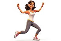 Dancing cartoon adult woman. 