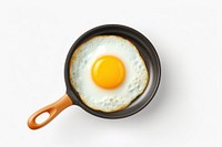 Egg fried food white background. 