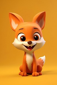 Baby fox cartoon toy representation. 