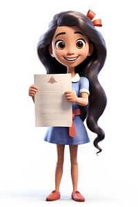 Smiling cartoon doll girl. AI generated Image by rawpixel.