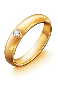 Gold ring jewelry diamond white background. 