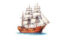 Ship sailboat vehicle drawing. 