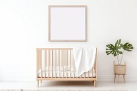 Furniture crib bed white background. 