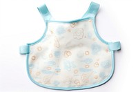 Bib white background turquoise textile. 