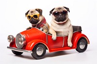 Pug dog sunglasses vehicle. AI generated Image by rawpixel.