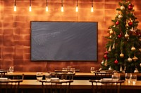 Restaurant christmas blackboard architecture. 