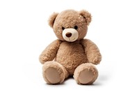 Teddy bear toy white background representation. 