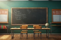 Blackboard classroom architecture furniture. 