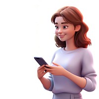 Cartoon smiling adult woman. 