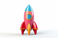 Rocket cartoon toy white background. AI generated Image by rawpixel.