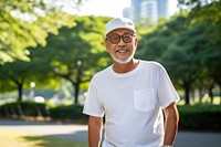 Glasses standing portrait smiling. 