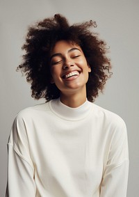 Laughing sweater smile adult. 