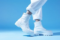 Footwear white shoe blue. AI generated Image by rawpixel.