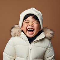 Laughing baby studio shot happiness. 