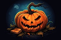 Halloween pumpkin anthropomorphic jack-o'-lantern. AI generated Image by rawpixel.