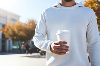 Cup outdoors t-shirt holding. 