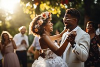 Bride outdoors wedding dancing. AI generated Image by rawpixel.
