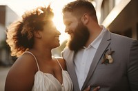 Newlywed portrait outdoors wedding. 