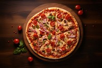 Pizza food mozzarella pepperoni. AI generated Image by rawpixel.