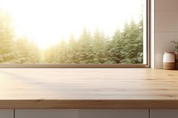 Wood windowsill nature tranquility. 