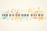 Piano paper music text. 