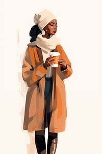 Winter adult woman art. 