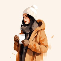 Coffee portrait winter adult. 