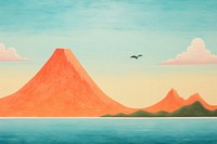 Landscape mountain outdoors painting. AI generated Image by rawpixel.