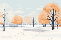 Landscape outdoors drawing winter. 